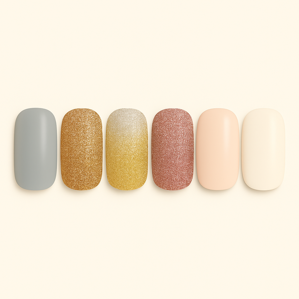 All That Glitters Is Gold  | Non UV Nails 6 Set Bundle Pack