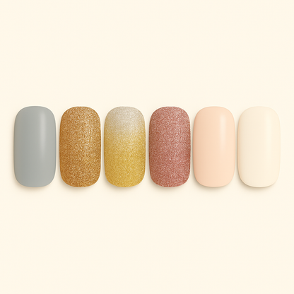 All That Glitters Is Gold  | Non UV Nails 6 Set Bundle Pack