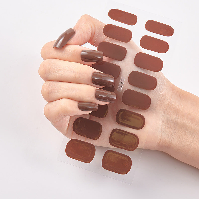 Coca Crush — Deep Chocolate Gloss Nail Wraps (No UV, No Damage)
